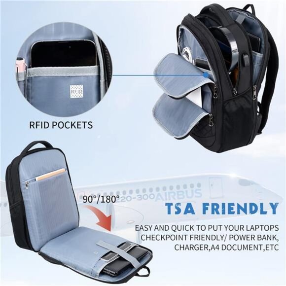 KROSER Travel Laptop Backpack 17 Inch Large Computer Backpack Water-Repellent main image 7